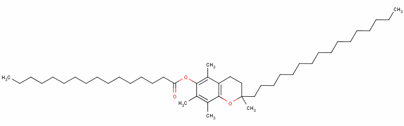 (2-十六烷基-2,5,7,8-四甲基色满-6-基)十六烷酸酯结构式_34562-29-3结构式