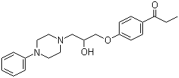 1-{4-[2-羟基-3-(4-苯基-1-哌嗪基)丙氧基]苯基}-1-丙酮结构式_34675-77-9结构式