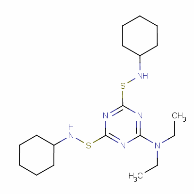 4,6-二[(环己基氨基)硫基]-N,N-二乙基-1,3,5-三嗪-2-胺结构式_35302-14-8结构式