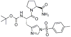 ((s)-1-((s)-2-氨基甲酰吡咯烷-1-基)-1-氧代-3-(1-甲苯磺酰-1H-咪唑-4-基)丙烷-2-基)氨基甲酸叔丁酯结构式_35899-49-1结构式