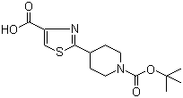 4-(4-羧基-2-噻唑)-1-哌啶羧酸-1-(1,1-二甲基乙基)酯结构式_365413-00-9结构式