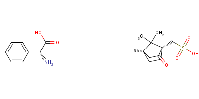 [(1S)-7,7-二甲基-2-氧代-降冰片烷-1-基]甲烷磺酸酯;(2-苯基乙酰基)铵结构式_36775-31-2结构式