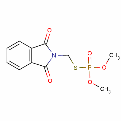 亚胺硫磷/N-(二甲氧基磷酰硫甲基)邻苯二甲酰胺结构式_3735-33-9结构式