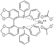 二乙酸根[(S)-(-)-5,5-二(二苯基膦基)-4,4-联-1,3-苯并二噁唑]钌(II)结构式_373650-12-5结构式