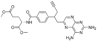 L-glutamic acid, n-[4-[1-[(2,4-diamino-6-pteridinyl)methyl]-3-butyn-1-yl]benzoyl]-, 1,5-dimethyl ester Structure,374777-77-2Structure