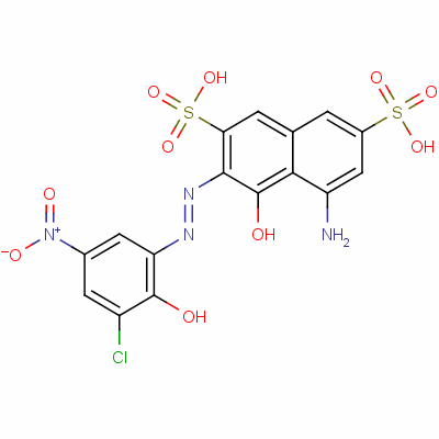 8-氨基-2-(3-氯-2-羟基-5-硝基苯偶氮)-1-萘酚-3,6-二磺酸结构式_3769-62-8结构式