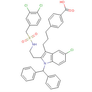 4-[3-[5-氯-2-[2-[(3,4-二氯苄基)磺酰基氨基]乙基]-1-[二(苯基)甲基]吲哚-3-基]丙基]苯甲酸结构式_381683-94-9结构式