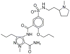 1-甲基-4-[[5-[[[2-(1-甲基-2-吡咯烷)乙基]氨基]磺酰基]-2-丙氧基苯甲酰基]氨基]-3-丙基-1H-吡唑-5-羧酰胺结构式_382592-28-1结构式