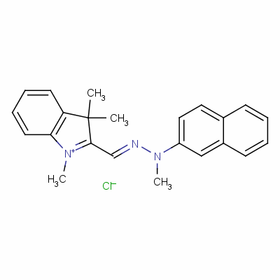 N-甲基-N-[(1,3,3-三甲基吲哚-1-鎓-2-基)亚甲基氨基]萘-2-胺氯化物结构式_38936-33-3结构式