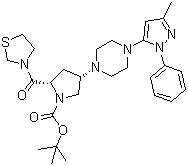 (2s,4s)-4-[4-(3-甲基-1-苯基-1H-吡唑-5-基)-1-哌嗪]-2-(3-噻唑啉基羰基)-1-吡咯烷羧酸, 1,1-二甲基乙酯结构式_401566-80-1结构式
