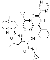 (1S,3AR,6AS)-(2S)-2-环己基-N-(2-吡嗪基羰基)甘氨酰-3-甲基-L-缬氨酰-N-[(1S)-1-[2-(环丙基氨基)-1-羟基-2-氧代乙基]丁基]八氢环戊并[C]吡咯-1-甲酰胺结构式_402959-36-8结构式