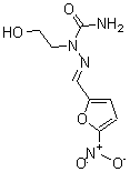 1-(2-羟基乙基)-1-[(5-硝基呋喃-2-基)亚甲基氨基]脲结构式_405-22-1结构式