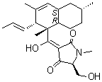 (3E,5S)-5-(羟基甲基)-3-[(1S,2R,4AS,6R,8AR)-羟基[1,2,4A,5,6,7,8,8A-八氢-1,3,6-三甲基-2-(1E)-1-丙烯-1-基-1-萘基]亚甲基]-1-甲基-2,4-吡咯烷二酮结构式_405072-57-3结构式