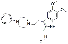 5,6-二甲氧基-2-甲基-3-[2-(4-苯基-1-吡嗪基)乙基]-1H-吲哚盐酸盐结构式_40523-01-1结构式