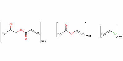氯乙烯、乙酸乙烯酯、丙烯酸-β-羟丙酯三元共聚树脂结构式_41618-91-1结构式