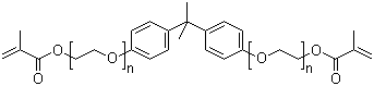 α,α’-[(1-甲基亚乙基)-二(4,1-亚苯基)双[ω-(2-甲基-1-氧代-2-丙烯基)氧]-聚(氧-1,2-乙二基)结构式_41637-38-1结构式