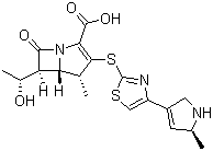 (4R,5s,6s)-3-[[4-[(5s)-2,5-二氢-5-甲基-1H-吡咯-3-基]-2-噻唑]硫代]-6-[(1r)-1-羟基乙基]-4-甲基-7-氧代-1-氮杂双环[3.2.0]-2-庚烯-2-羧酸结构式_426253-04-5结构式