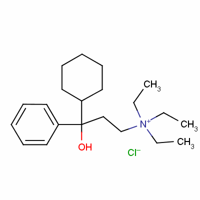 (3-环己基-3-羟基-3-苯基丙基)三乙基氯化铵结构式_4310-35-4结构式