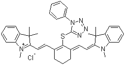 2-[2-[3-[2-(1,3-二氢-1,3,3-三甲基-2H-吲哚-2-亚基)乙亚基]-2-[(1-苯基-1H-四唑-5-基)硫基]-1-环己烯-1-基]乙烯基]-1,3,3-三甲基-3H-吲哚氯化物结构式_440102-72-7结构式