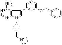7-[反式-3-(1-氮杂环丁烷甲基)环丁基]-5-[3-(苯甲氧基)苯基]-7H-吡咯[2,3-d]嘧啶-4-胺结构式_475488-34-7结构式