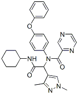 (9CI)-N-[2-(环己基氨基)-1-(1,3-二甲基-1H-吡唑-4-基)-2-氧代乙基]-N-(4-苯氧基苯基)-吡嗪羧酰胺结构式_478341-98-9结构式
