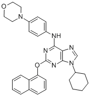 9-环己基-n-[4-(4-吗啉)苯基]-2-(1-萘氧基)-9h-嘌呤-6-胺结构式_483367-10-8结构式