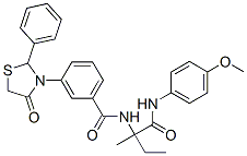 (9ci)-n-[1-[[(4-甲氧基苯基)氨基]羰基]-1-甲基丙基]-3-(4-氧代-2-苯基-3-噻唑啉基)-苯甲酰胺结构式_484647-12-3结构式