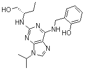 2-[[[2-[[(1R)-1-(羟基甲基)丙基]氨基]-9-(1-甲基乙基)-9H-嘌呤-6-基]氨基]甲基]苯酚结构式_500735-47-7结构式