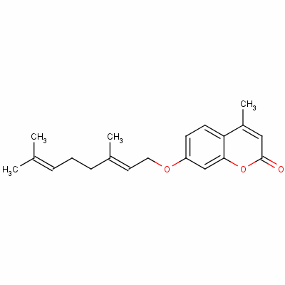 7-[(3,7-二甲基辛-2,6-二烯基)氧基]-4-甲基-2-苯并吡喃酮结构式_50542-90-0结构式