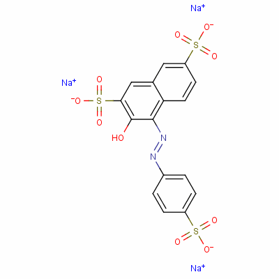 3-羟基-4-[(4-磺苯基)偶氮]-2,7-萘磺酸二钠结构式_50880-65-4结构式