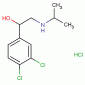1-(3,4-二氯苯基)-2-异丙基氨基乙醇盐酸盐结构式_51-29-6结构式