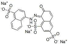(8E)-7-氧代-8-[(4-磺酸萘-1-基)亚肼基]萘-1,3-二磺酸三钠结构式_51811-48-4结构式