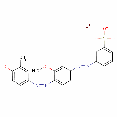 3-[[4-[(4-羟基-3-甲基苯基)氮杂]-3-甲氧基苯基]氮杂]苯磺酸锂结构式_51988-24-0结构式