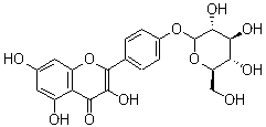 山奈酚-4’’-葡萄糖苷结构式_52222-74-9结构式