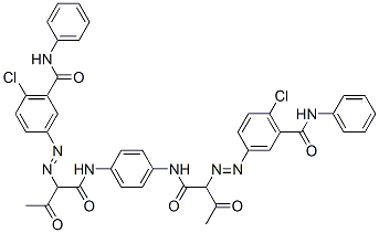 3,3-[1,4-亚苯基双[亚氨基(1-乙酰基-2-氧代-2,1-乙烷二基)氮杂]]双(6-氯-n-苯基苯甲酰胺)结构式_52298-43-8结构式