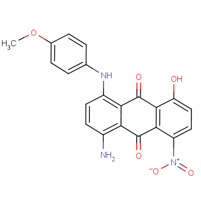 1-氨基-5-羟基-4-[(4-甲氧基苯基)氨基]-8-硝基蒽醌结构式_52576-59-7结构式
