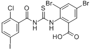 3,5-二溴-2-[[[(2-氯-5-碘苯甲酰基)氨基]硫氧代甲基]氨基]-苯甲酸结构式_530131-05-6结构式