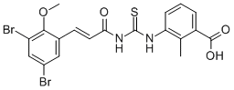 3-[[[[3-(3,5-二溴-2-甲氧基苯基)-1-氧代-2-丙烯基]氨基]硫氧代甲基]氨基]-2-甲基苯甲酸结构式_530146-60-2结构式