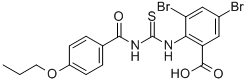 3,5-二溴-2-[[[(4-丙氧基苯甲酰基)氨基]硫氧代甲基]氨基]-苯甲酸结构式_530152-38-6结构式