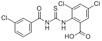 3,5-二氯-2-[[[(3-氯苯甲酰基)氨基]硫氧代甲基]氨基]-苯甲酸结构式_530153-35-6结构式