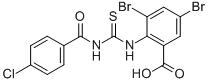 3,5-二溴-2-[[[(4-氯苯甲酰基)氨基]硫氧代甲基]氨基]-苯甲酸结构式_531530-32-2结构式