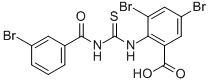 3,5-二溴-2-[[[(3-溴苯甲酰基)氨基]硫氧代甲基]氨基]-苯甲酸结构式_531531-60-9结构式