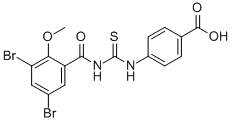 4-[[[(3,5-二溴-2-甲氧基苯甲酰基)氨基]硫氧代甲基]氨基]-苯甲酸结构式_532945-45-2结构式