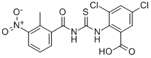 3,5-二氯-2-[[[(2-甲基-3-硝基苯甲酰基)氨基]硫氧代甲基]氨基]-苯甲酸结构式_532981-36-5结构式