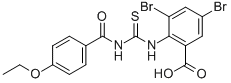 3,5-二溴-2-[[[(4-乙氧基苯甲酰基)氨基]硫氧代甲基]氨基]-苯甲酸结构式_532982-05-1结构式