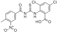 3,5-二氯-2-[[[(4-甲基-3-硝基苯甲酰基)氨基]硫氧代甲基]氨基]-苯甲酸结构式_533919-58-3结构式