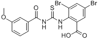 3,5-二溴-2-[[[(3-甲氧基苯甲酰基)氨基]硫氧代甲基]氨基]-苯甲酸结构式_533920-68-2结构式