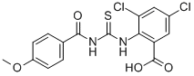 3,5-二氯-2-[[[(4-甲氧基苯甲酰基)氨基]硫氧代甲基]氨基]-苯甲酸结构式_533920-84-2结构式