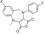 7-氟-10-(4-氟-苯基)-4-甲基-9,10-二氢-4H-2-噁-4,10-二氮杂-苯并[f]甘菊环烃-1,3-二酮结构式_535920-90-2结构式