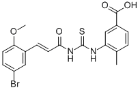 3-[[[[3-(5-溴-2-甲氧基苯基)-1-氧代-2-丙烯基]氨基]硫氧代甲基]氨基]-4-甲基-苯甲酸结构式_535964-53-5结构式